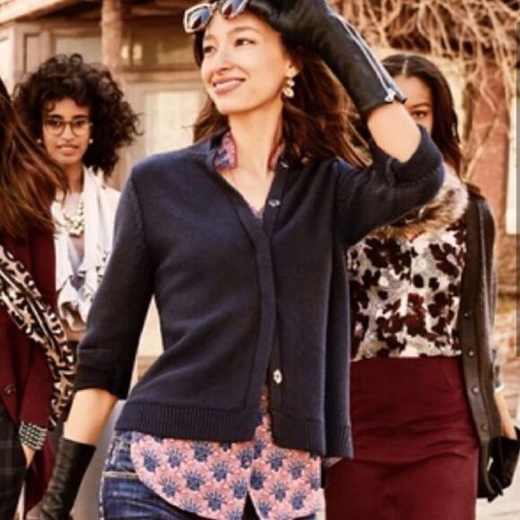 Cabi Pursuit Cardigan Sweater Navy Blue - Picture 2 of 9